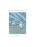 Affiche, Le chat de Geluck : Ski nautique 50 x 60 cm